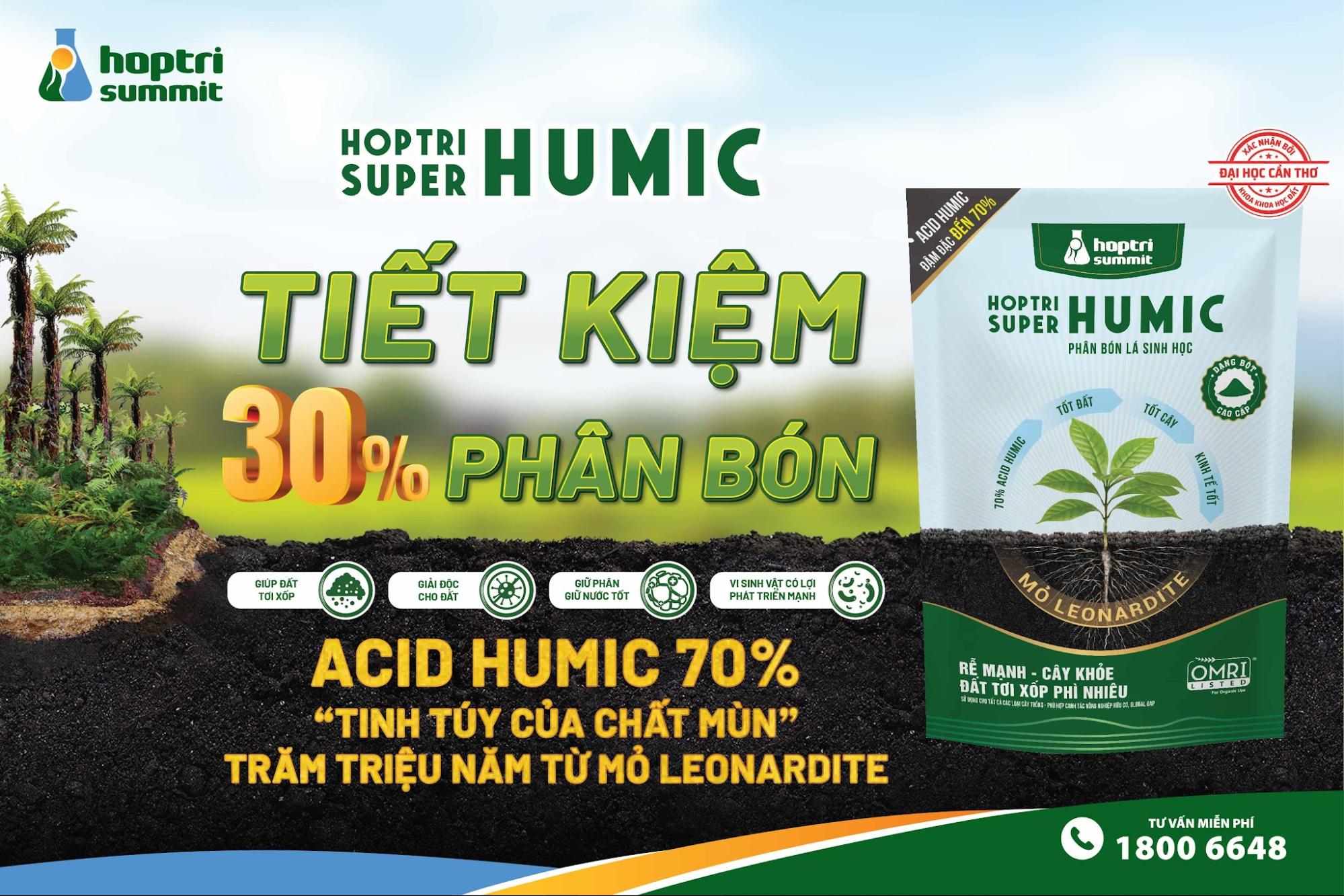 Với hàm lượng Acid Humic 70% chiết xuất từ mỏ Leonardite hàng trăm triệu năm tuổi, sản phẩm giúp nâng pH đất tức thì